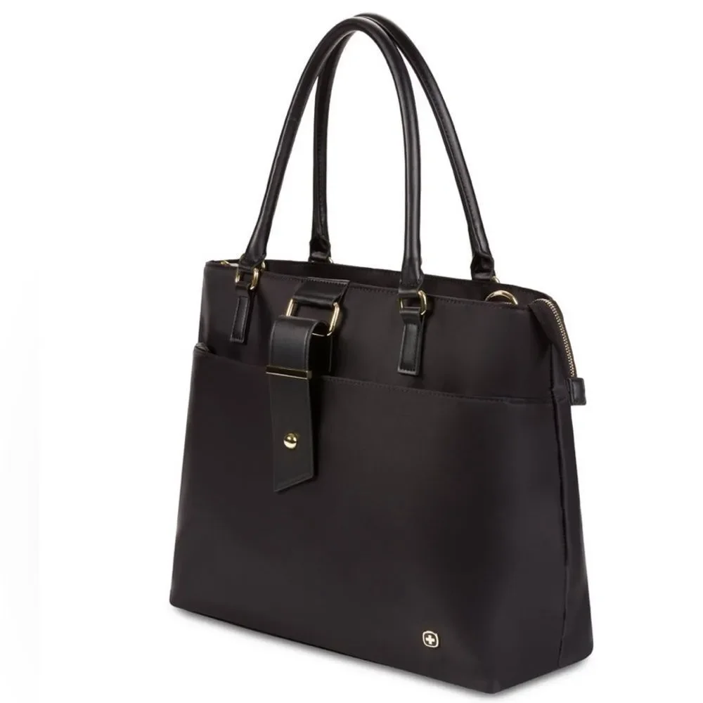 NWOT Wenger Ana Laptop Tote 18”, Black Nylon Style Computer Bag Tablet Pocket